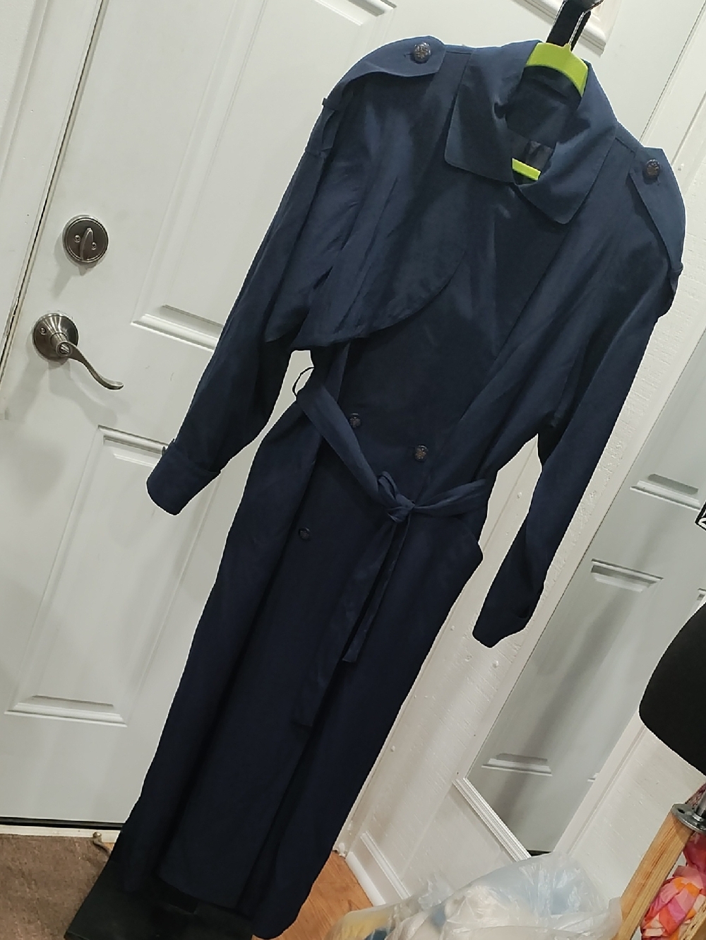 Classic Navy Trench Coat with Belt